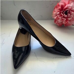 Kate Spade New York Black Patent Leather‎ Pointed Toe Block Heel Pumps Sz 8.5